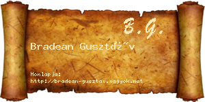 Bradean Gusztáv névjegykártya